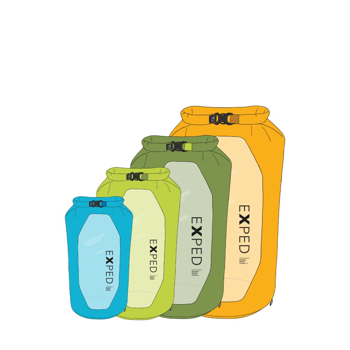 Bilde av Exped Drybag Versa Clear 13 Sunshine